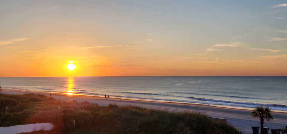 Sunrise over the Atlantic Ocean from the private balcony
